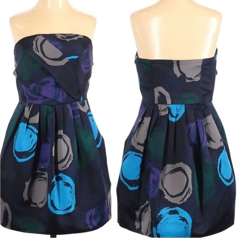 Armani Exchange Strapless Dress in Blue and Purple